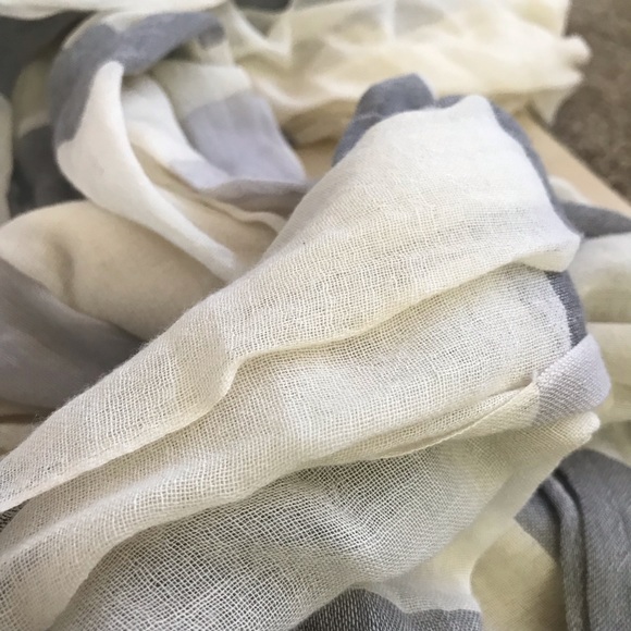 Madewell Scarf / Gauge / Fringe / Cream & Black - Picture 4 of 6